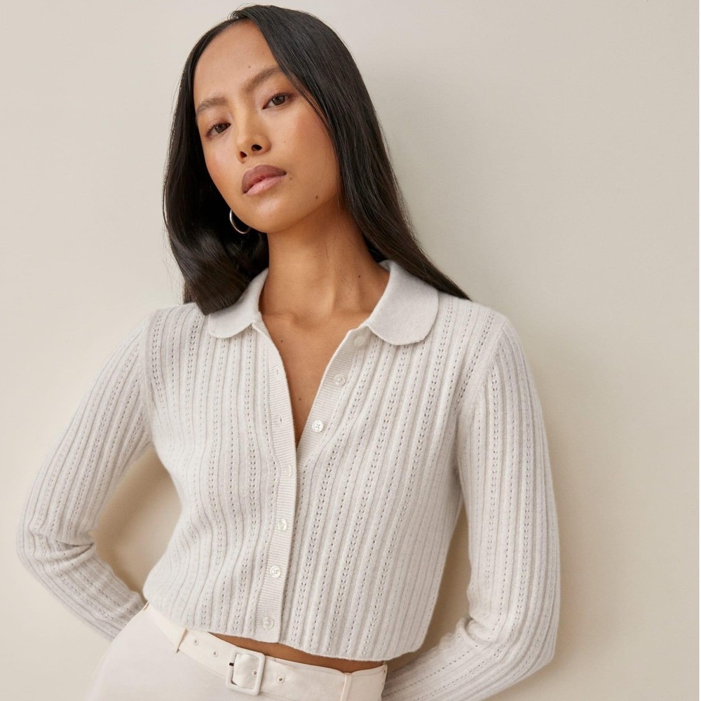 Reformation Rory Cashmere Cardigan Sweater Top XS